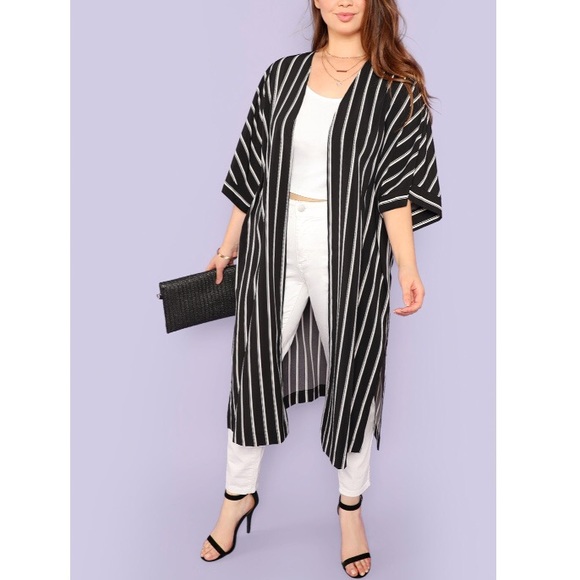 New Striped Longline Kimono - Picture 2 of 4